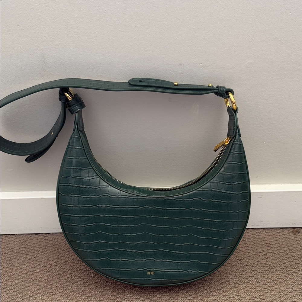 JW PEI Forest Green Croc Shoulder Bag - Picture 3 of 3